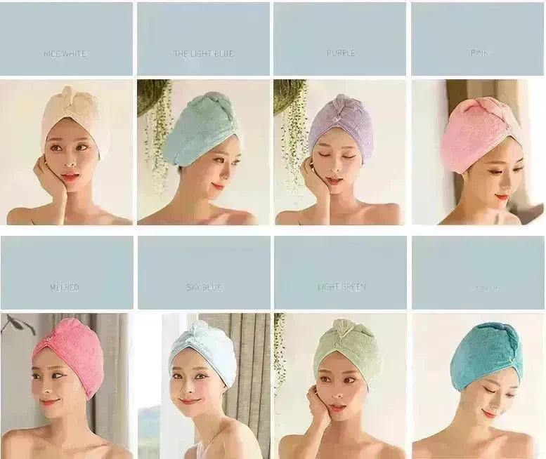 Women's Microfiber Hair Dryer Cap Absorbent Hair Towel. - EX-STOCK CANADA