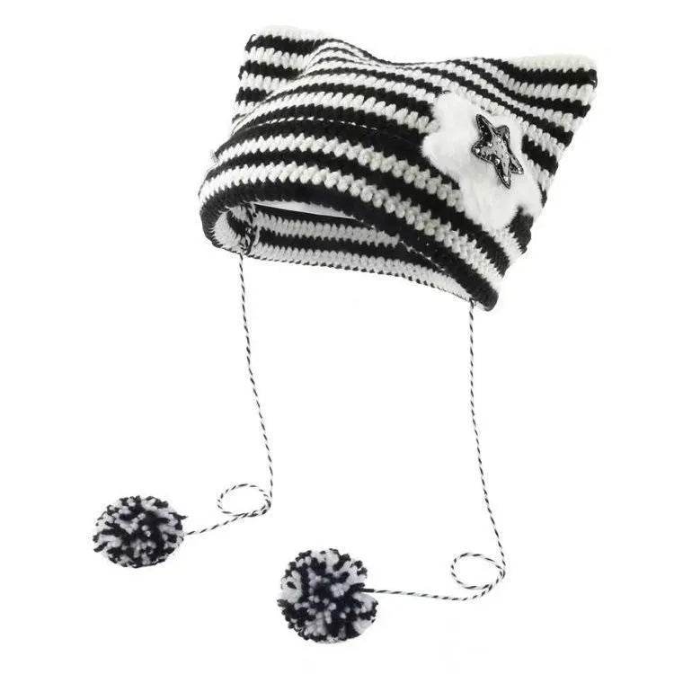 Breathable Windproof Cute Thermal Head Cover Woolen Cap beanies - EX-STOCK Canada