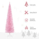 7' Pencil Christmas Tree, Slim Artificial Xmas Tree With Realistic Branches, Sturdy Metal Stand, Pink EX-STOCK Canada 