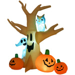 Inflatable Halloween Decoration Haunted Tree With Owl, Ghost, Pumpkins, Blow-Up Outdoor LED Display For Lawn, Garden, Party EX-STOCK Canada 
