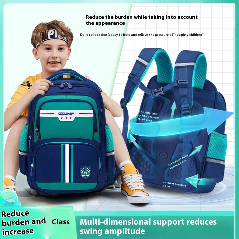 New Primary School Student Schoolbag 1-3-6 Grade Backpack Interlayer Waterproof Large Capacity Boys And Girls EX-STOCK
