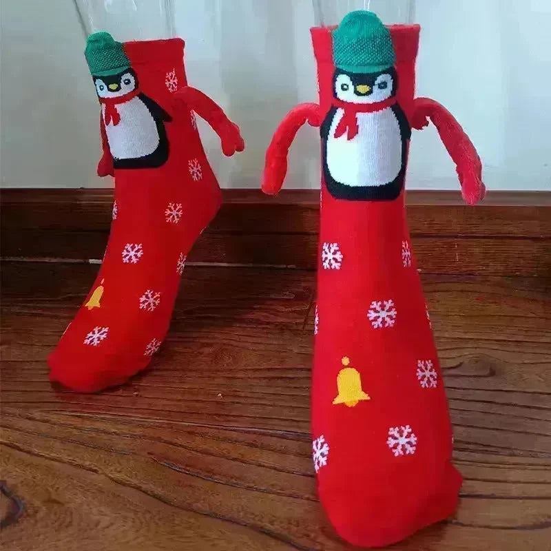 Christmas Stockings Autumn Winter Cotton Magnet Lodestone Hand Tube Socks - EX-STOCK CANADA