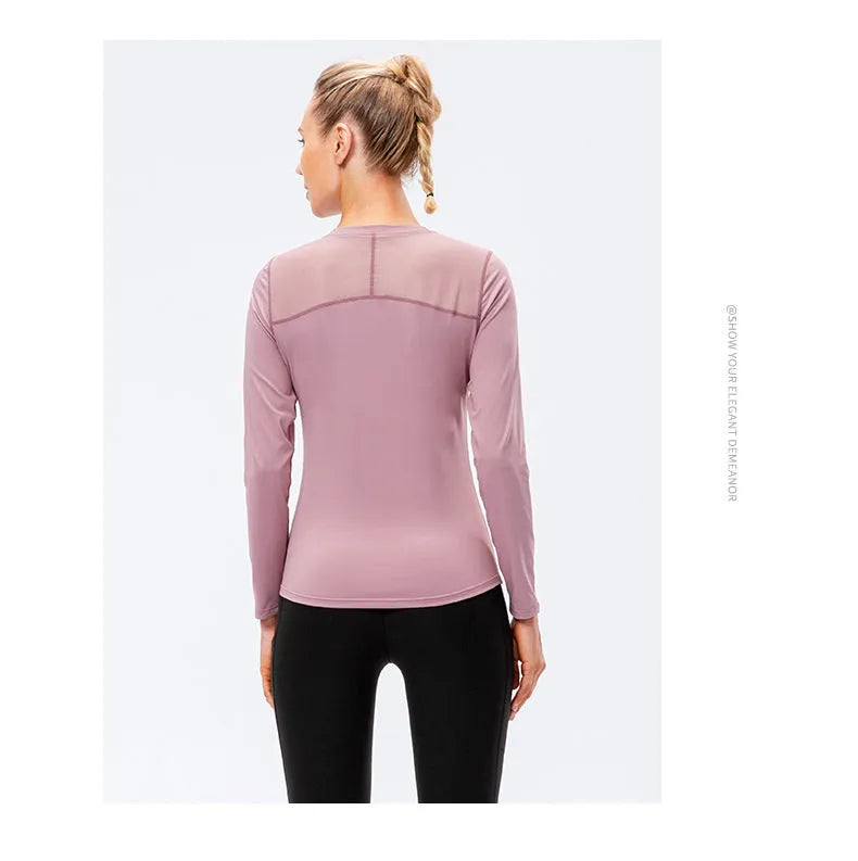 Quick Drying Breathable Long Sleeve Yoga Workout Gym T-shirt for women - EX-STOCK CANADA