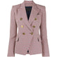 Houndstooth Small Jacket Women Long-Sleeved Double-Breasted Plaid Blazer - EX-STOCK Canada