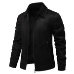 Fashion Lapel Zipper Jacket Autumn And Winter Solid Suede Coat Men's Clothing Outdoor - EX-STOCK CANADA