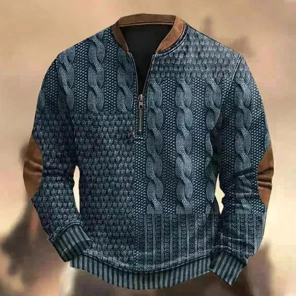 Pullover per la felpa con cerniera a mezza con cerniera 3D da uomo stampata