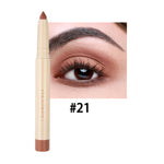 Eyebrow pencil with an eye close-up showing application on a white background
