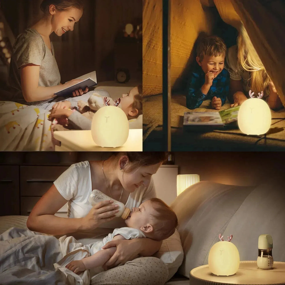 Baby Feeding, Adjustable, Creative, Rabbit, Elk Touch Light, Clap Light, Small Electric Light, Soft Baby Lamp toy - EX-STOCK CANADA