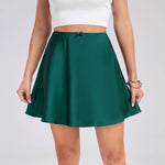 Boutique Mini Satin Skirt High Waist Elastic Solid Color flared skirt - EX-STOCK Canada