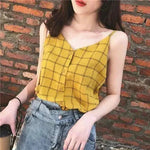 Casual sleeveless button down Chiffon  blouse top for women - EX-STOCK CANADA