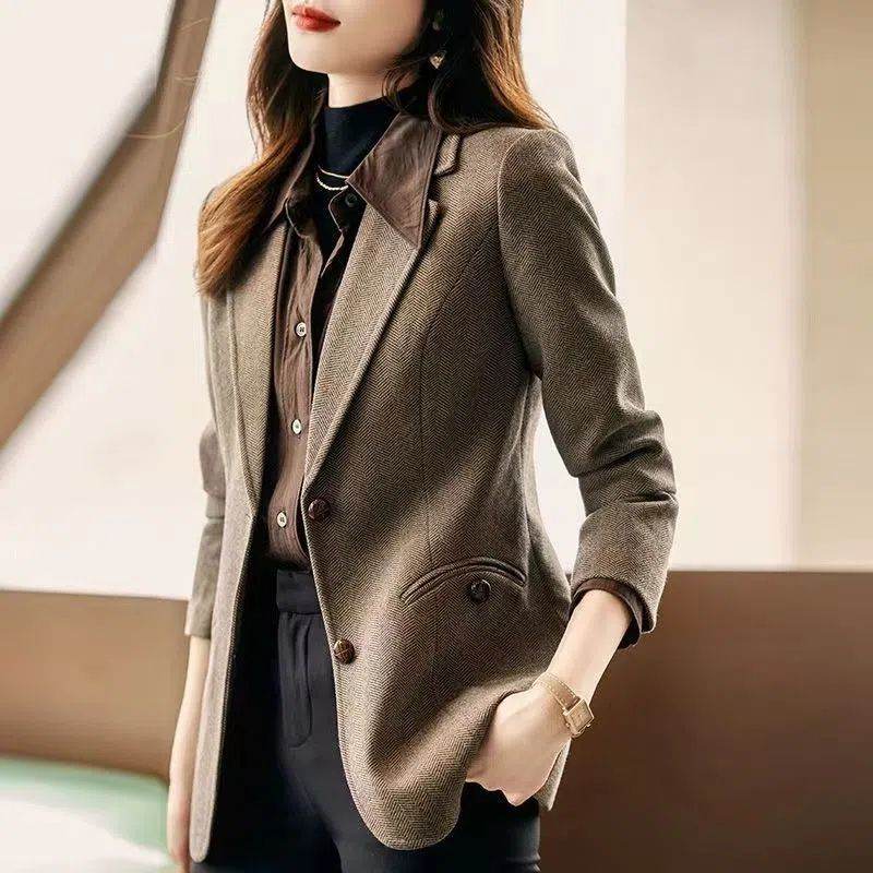 Fashion Personality Woolen Business Formal Blazer jacket Women - EX-STOCK Canada
