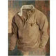 Long Sleeved Half Zippered Printed Casual Pocket Pullover Half Zipper Sweatshirt - EX-STOCK CANADA