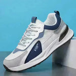 Men's Color Block Mesh Shoes Fashion Casual Lace-up Sneakers Outdoor Breathable Running Sports Shoes - EX-STOCK CANADA