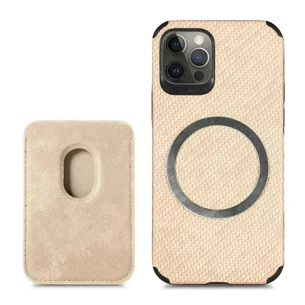 Magnetic Card Holder XR Carbon Fiber Pattern Phone Case - EX-STOCK CANADA