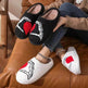 Love Black Hand Home Thickened Cotton Slippers - EX-STOCK Canada