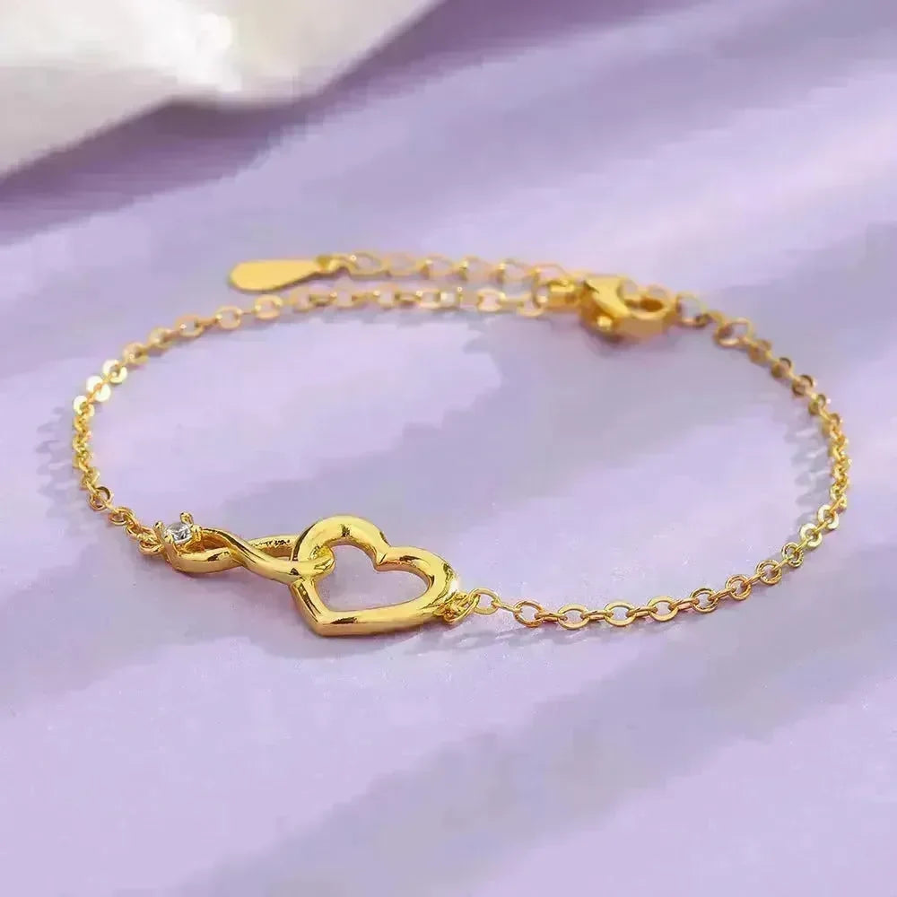 Heart-shape Bracelet Fashion Jewelry Versatile Love Bracelet Gift For Girlfriend Valentine's Day - EX-STOCK CANADA