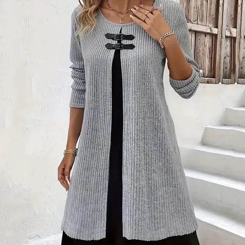 Winter Cashmere Slim Fit Midi Flared Sweater Dress - EX-STOCK Canada
