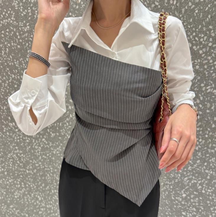 Chemise ajustée de style coréen pour le commute - EX-STOCK Canada