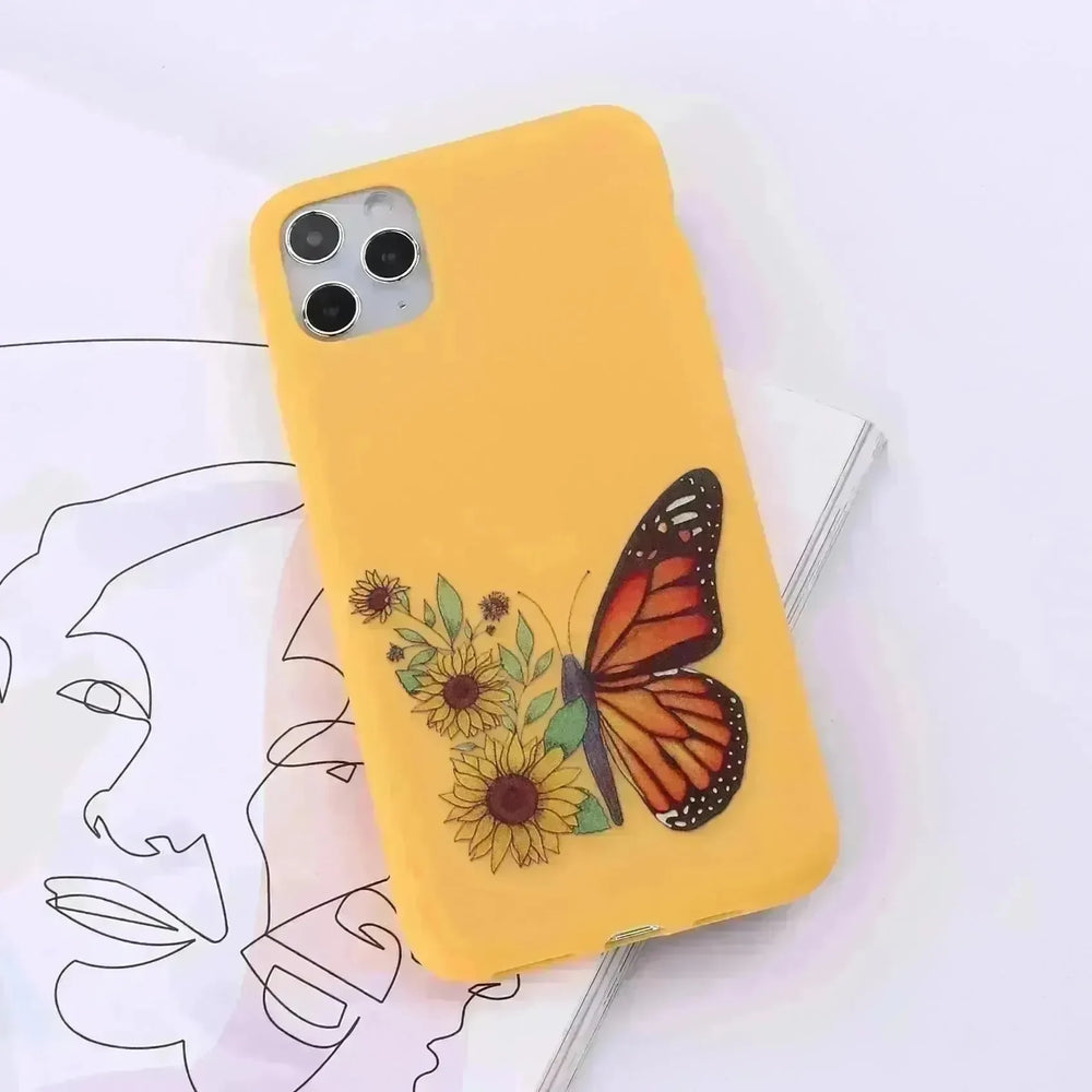 Floral Printed Liquid Silicone mobile phone case Unisex - EX-STOCK CANADA