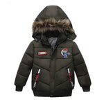 Small Medium-Sized Boys Cotton-Padded Fur Hoodie Winter Jackets for kids - EX-STOCK Canada