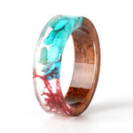 Handmade DIY romantic dry flower Real wood resin ring gold / silver paper inside ring women wedding party ring gifts for the lover - EX-STOCK Canada