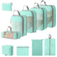 Lake blue compression packing cubes 5-piece set for travel
