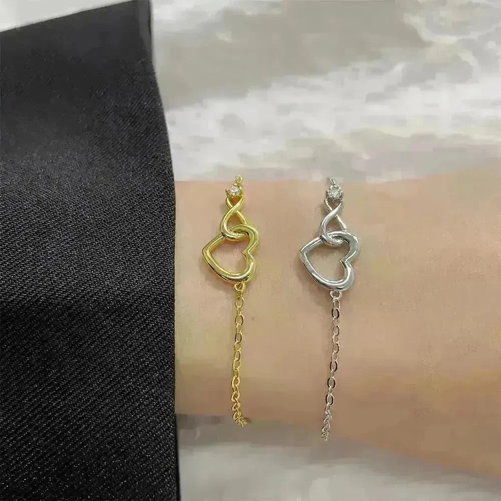 Heart-shape Bracelet Fashion Jewelry Versatile Love Bracelet Gift For Girlfriend Valentine's Day - EX-STOCK CANADA