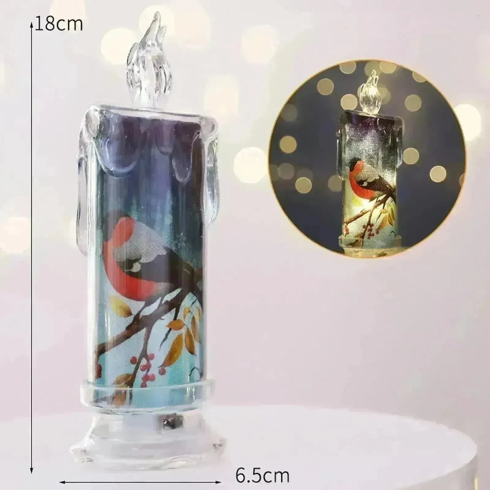 Christmas Transparent Electronic Flameless Candles Decorative Gifts - EX-STOCK CANADA