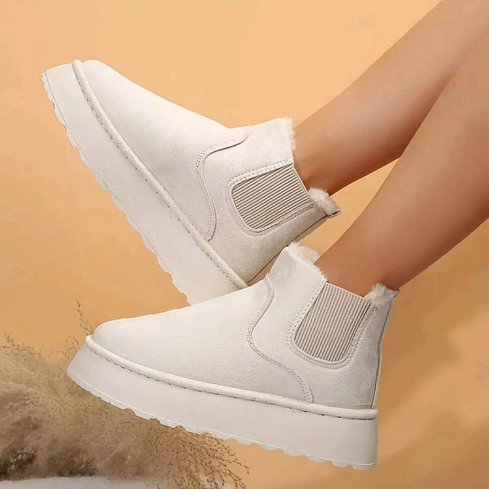 Women's Plush Boots Winter Warm Fleece Thick Flats Snow Boots Fashion Shoes - EX-STOCK Canada