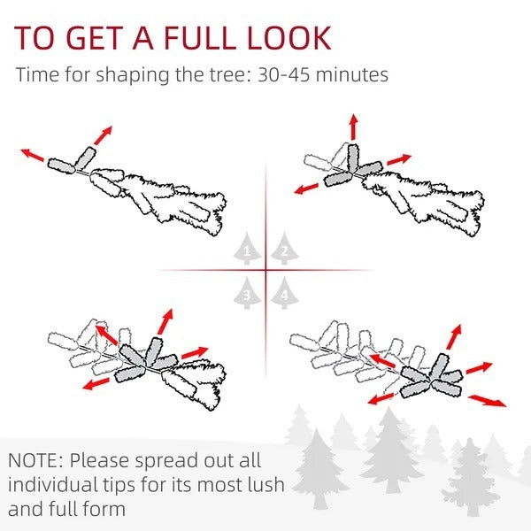 6ft Pencil Flocked Artificial Christmas Tree With 600 Branch Tips, Auto Open And Steel Base, Green EX-STOCK Canada 