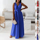 V-neck Sleeveless Dress With Belt Summer Fashion. - EX-STOCK Canada