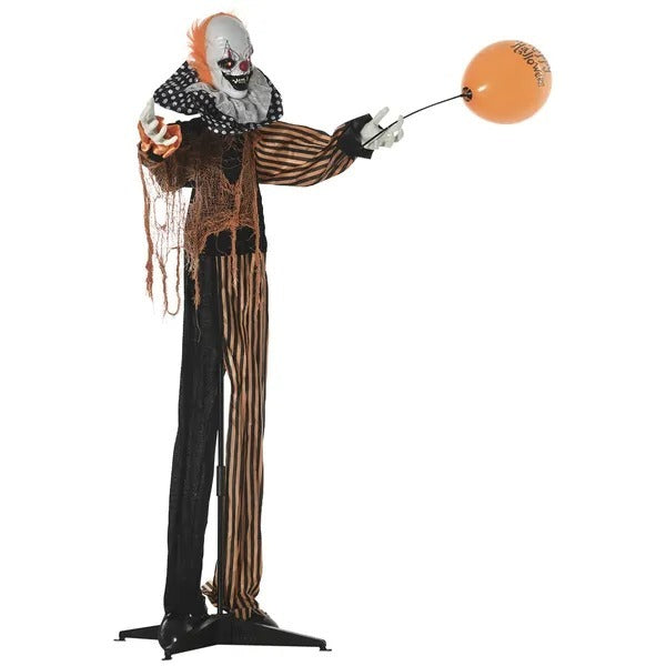 5ft Life Size Outdoor Halloween Decoration, Talking Circus Clown With Sound And Motion Activated, Light Up Eyes EX-STOCK Canada 