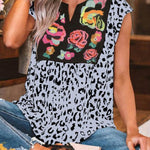 Women Casual Spring Summer Beach V Neck blouse top - EX-STOCK Canada