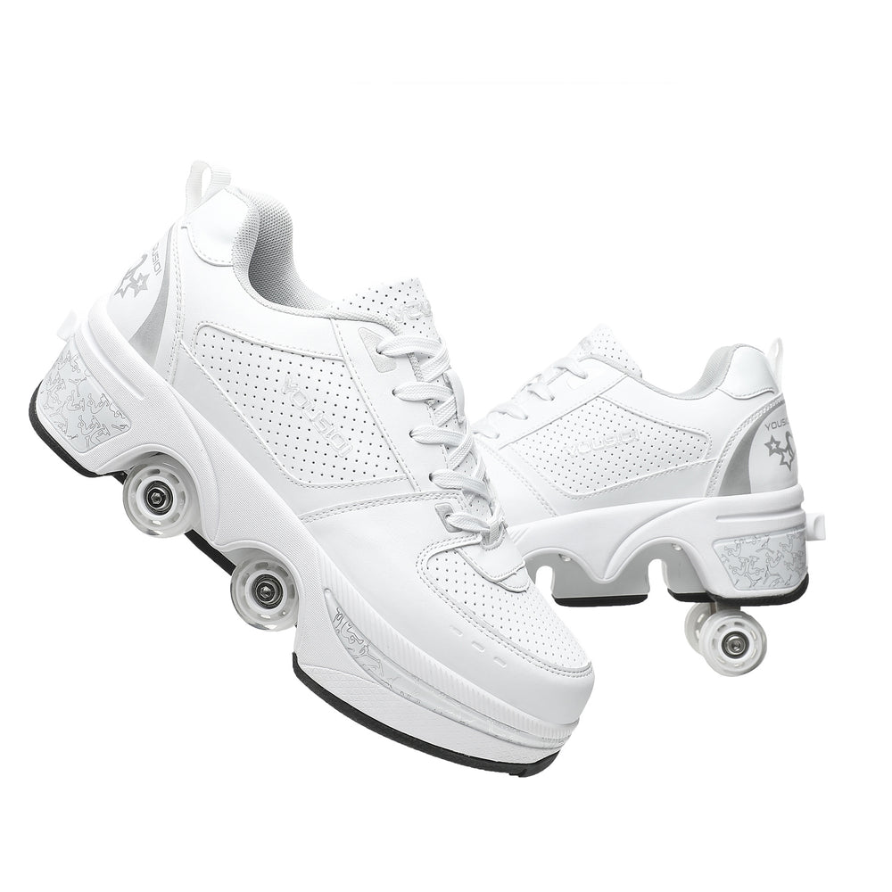 Four Wheel Rampage LED Roller Skate Shoes – 7-Color Atmosphere Breathing Light
