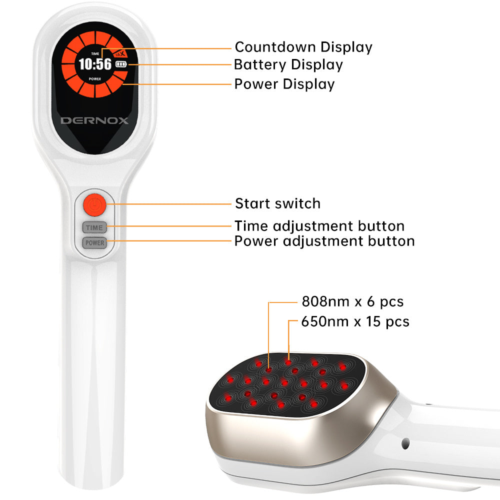 Dernox Handheld Physiotherapy Lllt-808 Red Light Treatment Body Pain Relief Medical Infrared Cold Laser Therapy Device EX-STOCK Canada 
