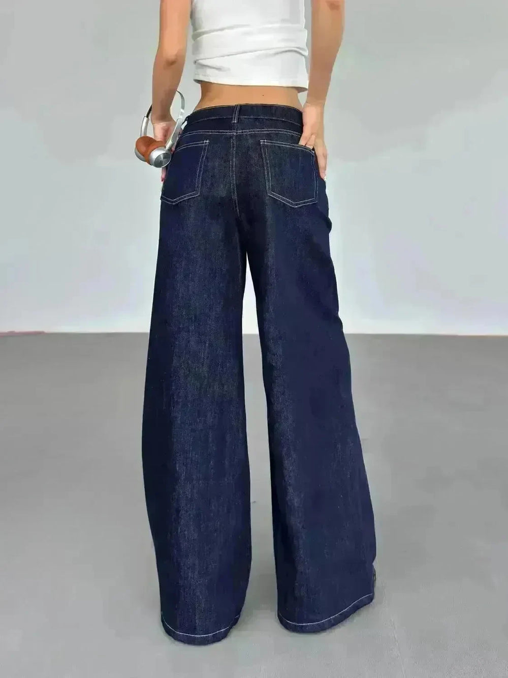 Fashion American Retro Wide Leg Baggy Jeans Pant For Women - EX-STOCK CANADA