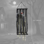 Animatronics Hanging Skeleton Reaper In Cage, Voice-Activated Prop With Flashing Eyes, Easy Setup Indoor EX-STOCK Canada 