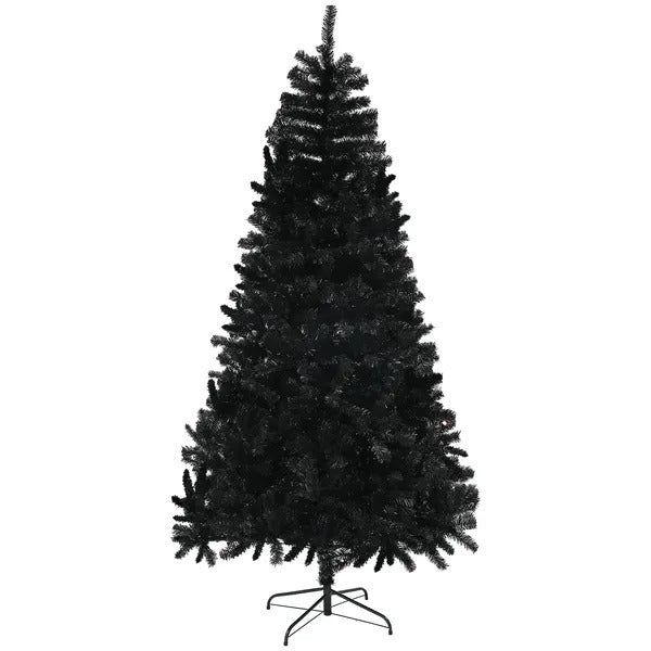 7.5ft Artificial Christmas Trees With Auto Open And Steel Base, Black EX-STOCK Canada 