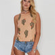 Summer Halter neck blouse top  Cactus Print Women - EX-STOCK CANADA