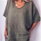 Spring Summer Loose Short Sleeves cotton linen blouse top Women Summer Tops - EX-STOCK CANADA