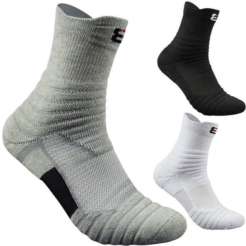 Cotton Blend Ankle Socks – Black, White & Gray | Short & Middle Tube