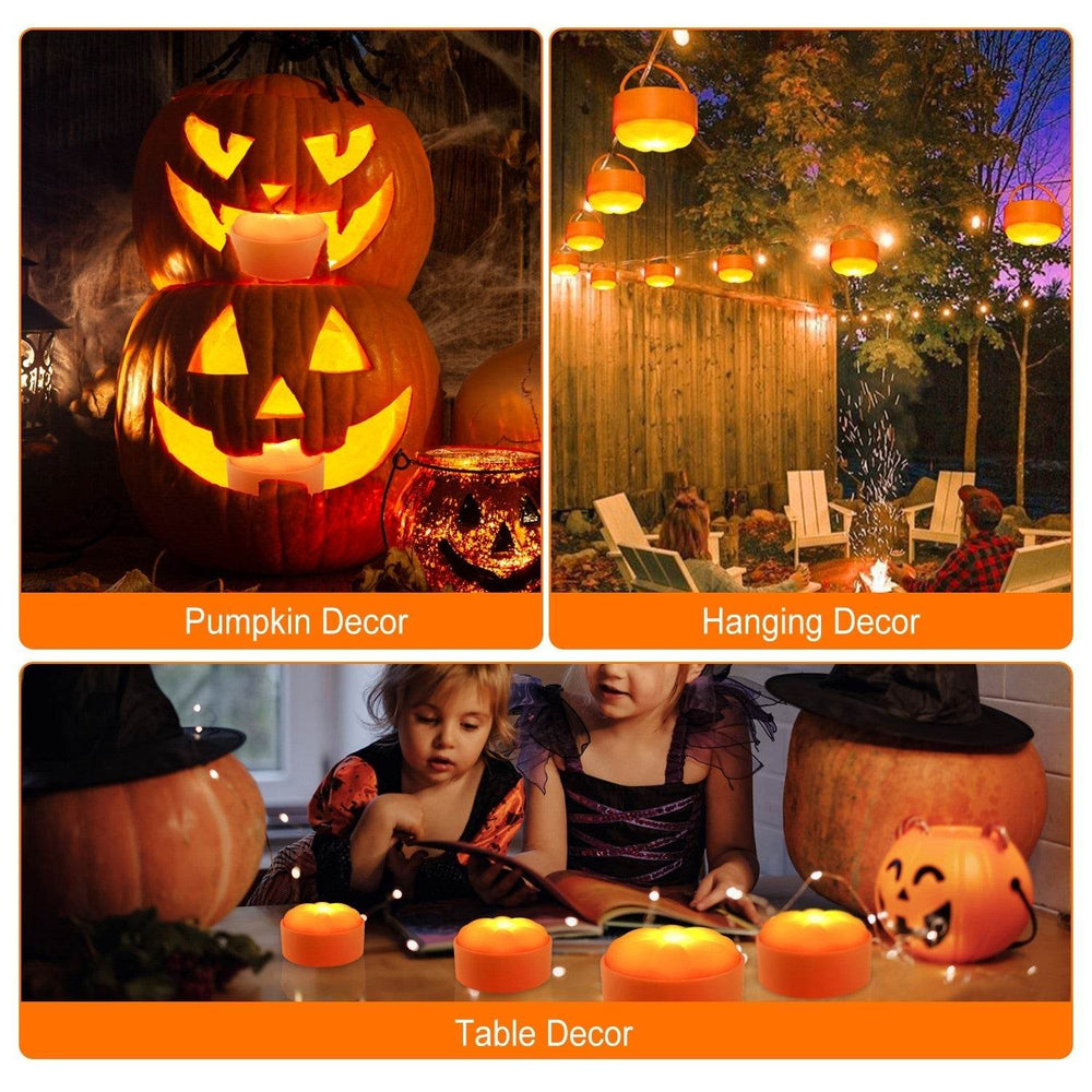 4 Pack Halloween LED Pumpkin Lights Battery Operated Halloween Decoration Lights With 2 Light Modes 4 Timer Setting Remorte Control For Party Pumpkin Decor - EX-STOCK Canada