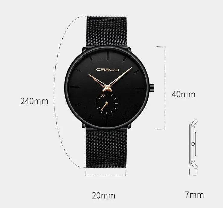 Simple ultra-thin watch round mesh belt watch - EX-STOCK Canada