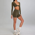 European And American High-intensity Sports Suit Outdoor Running Nude Feel Workout Clothes Slimming High Waist - EX-STOCK CANADA