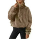 European And American Velvet Fleece-lined Women's Half Zipped Stand Collar Sweater - EX-STOCK CANADA