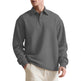 Texture Jacquard Solid Color Men's Long-sleeved Polo Shirt Lapel Loose Sweater EX-STOCK Canada 