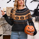 Women's Halloween Pumpkin Embroidered Retro Long-sleeved Sweater - EX-STOCK Canada