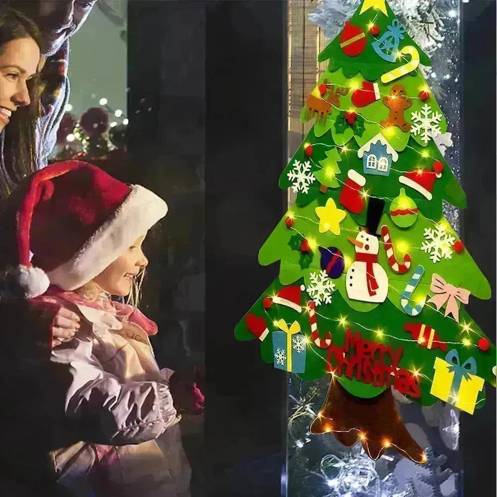 Children's DIY felt Christmas tree with lights - EX-STOCK CANADA