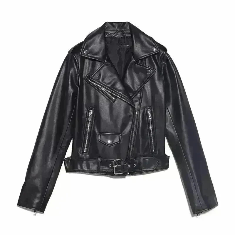 Women Fashion Leather Long sleeve Jacket - EX-STOCK CANADA