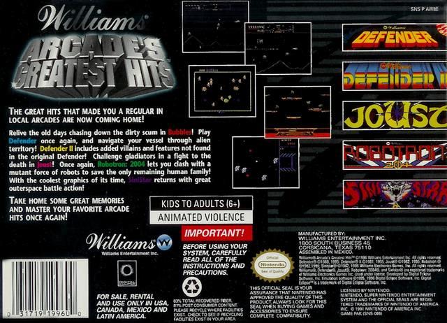 Les plus grands succès de Williams Arcade (usagé) 